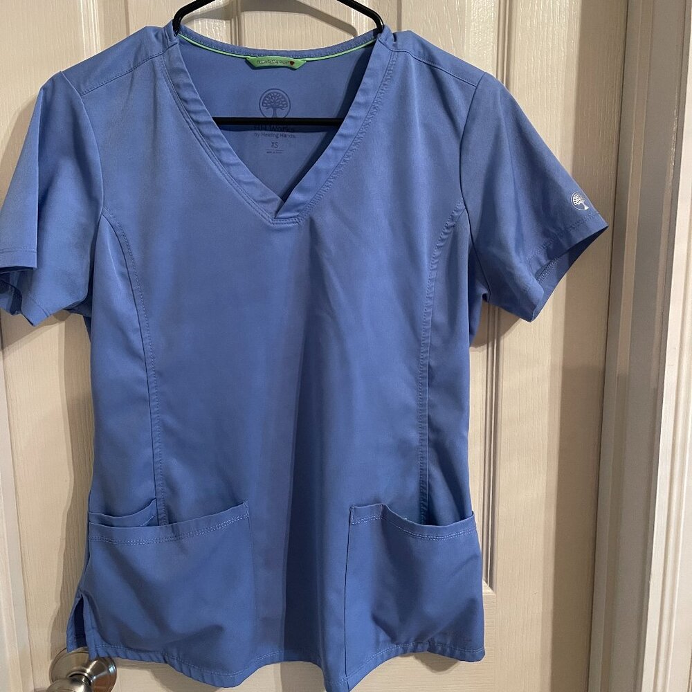 HH Works Scrub Top Ceil Blue Women's XS